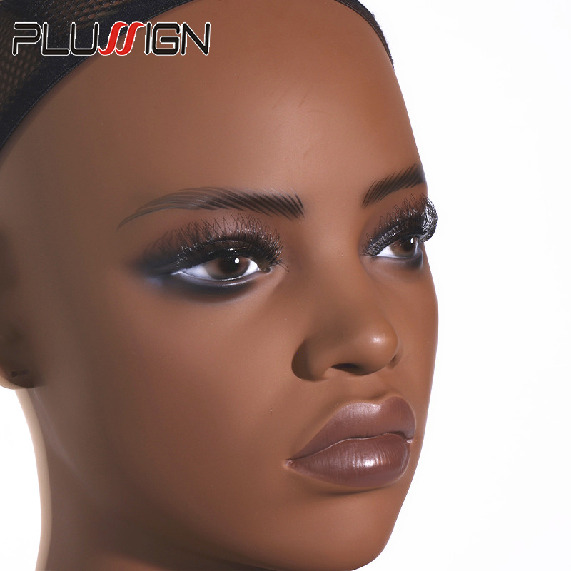Testa di manichino africana la parrucca Testa di manichino femminile realistica con copertina inferiore parrucca supporto fittizio con spalle
