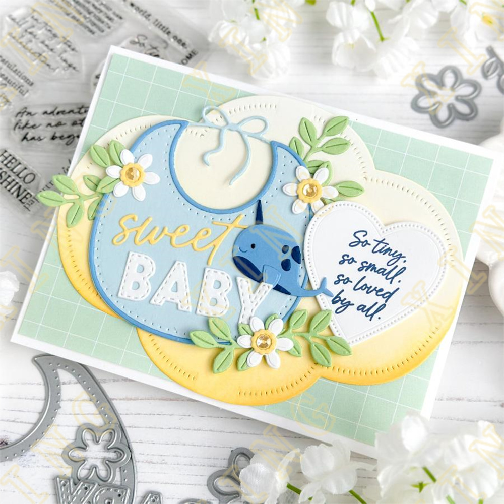 Dies Scrapbooking Metal Sweet Baby Bib Cutting Dies Craft Backossing Make Paper Greeting Carte Matelate DIY FABLE