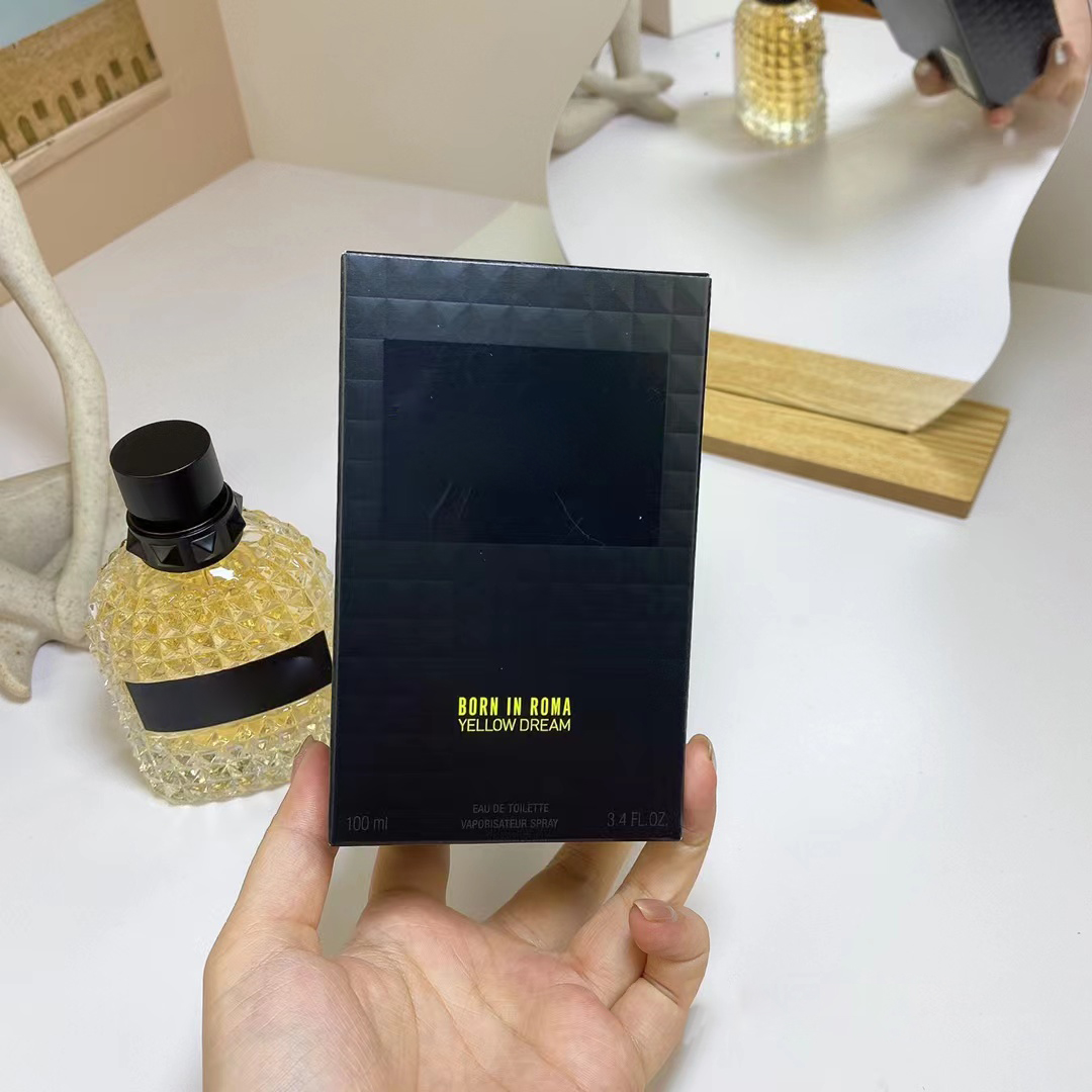 Parfums de luxe pour homme parfum jaune rêve rockstud noir edt eau de toilette spray 100ml 3,4 fl.oz de qualité supérieure Cologne mâle de longue durée