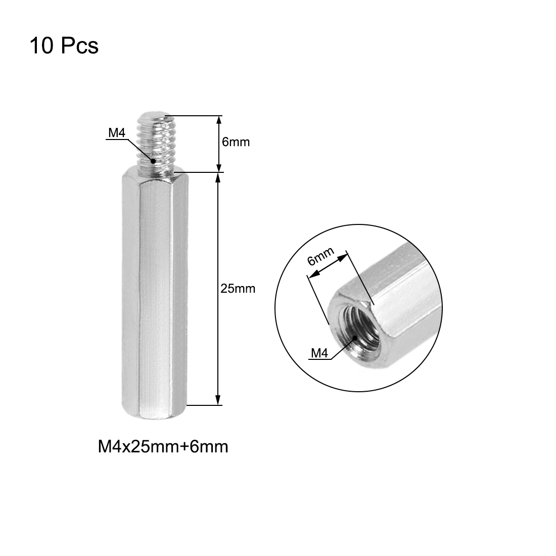 M3X30 / 40/45 mm + 6 mm M4x6 / 12/20 / 25 mm + 6 mm mâle à femelle Hex Nicked Spacer Standoff Pilier PCB PCB Spaceur Motor