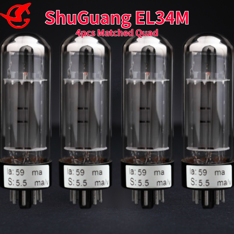 Shuguang Re-Ergraving EL34M Vakuumrör Uppgradering EL34 EL34A EL34B 6CA7 Tube Valve Matchning Förstärkare Hög Fidelity Matched Quad