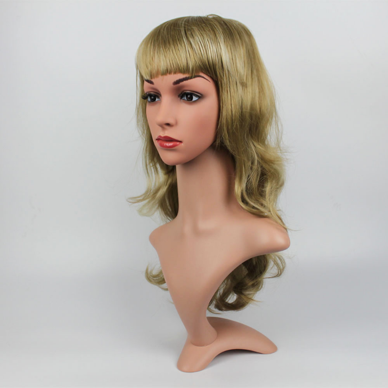 Simulated Female Life Size Mannequin Dummy Head Model with Hair for Hats Display