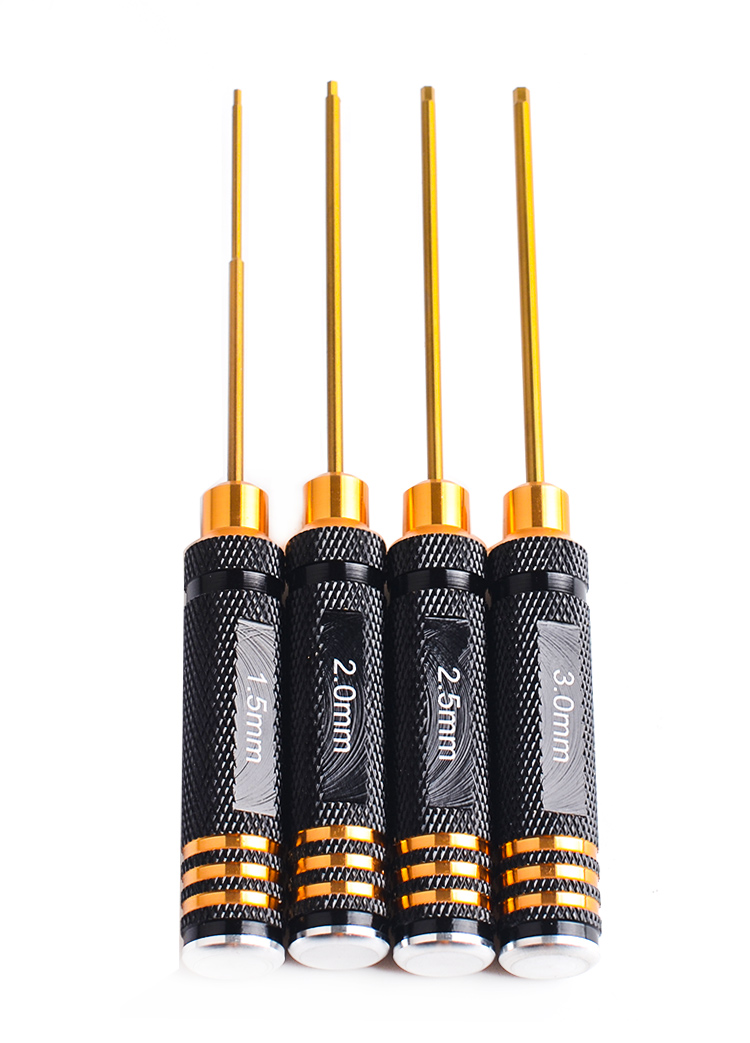 HEX SCREW DRIVER SET TITANIUM PLATING HÄRDE 1,5 2,0 2,5 3,0 mm skruvmejsel RC -verktyg för RC -helikopter RC -leksaker 