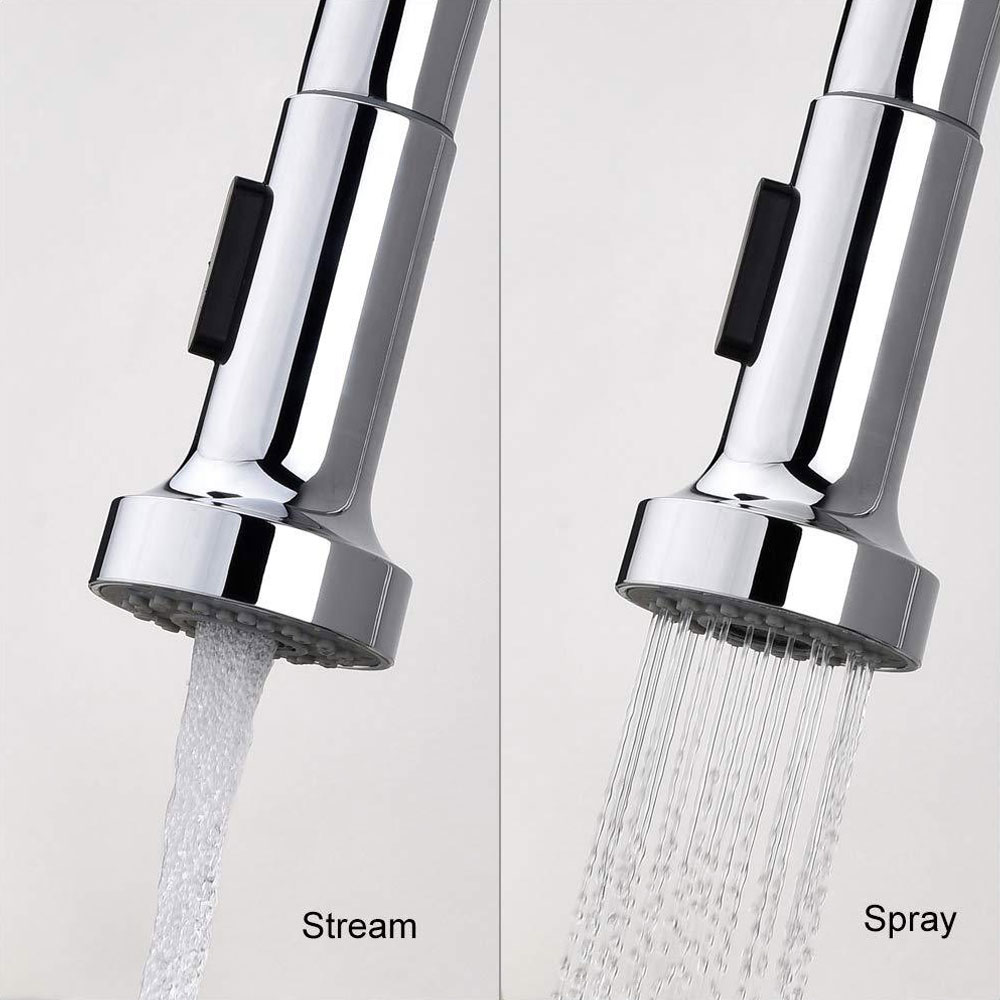 1/2 Inch Bathroom Shower Head Kitchen Sink Chrome Single Handle Mixer Tap Swivel Pull Out Spray Faucet Spout Water Saving Tap
