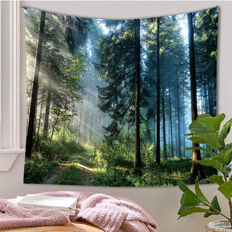 Scene Tree Forest Tapestry Tree Tapices Room Wall Art Home House Bedroom Eesthetic Decor för 2023 Tapiz Y2K Arazzi Hanging