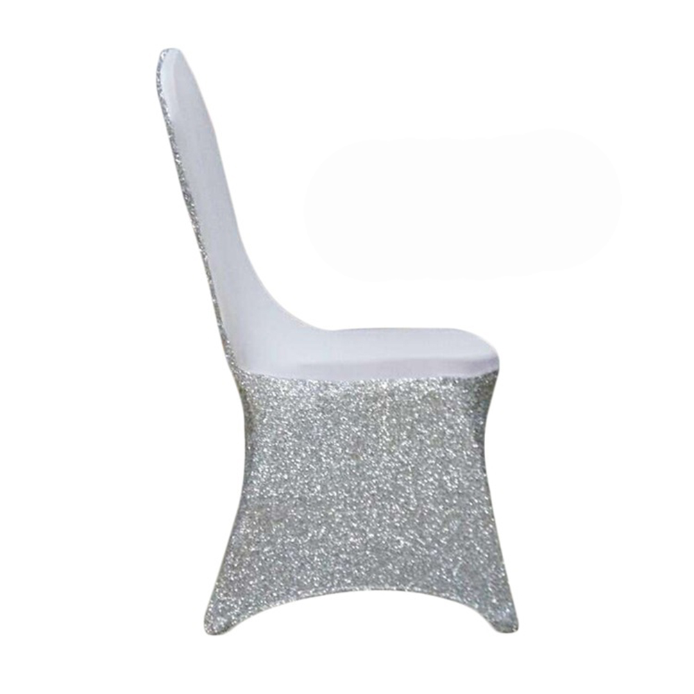 1/2/Spandex Glitter Chair Coverses Gold Silver Elastic Stretch Stretch Stretch Claid Couverture pour Hotel Banquet Party Mariage Decoration