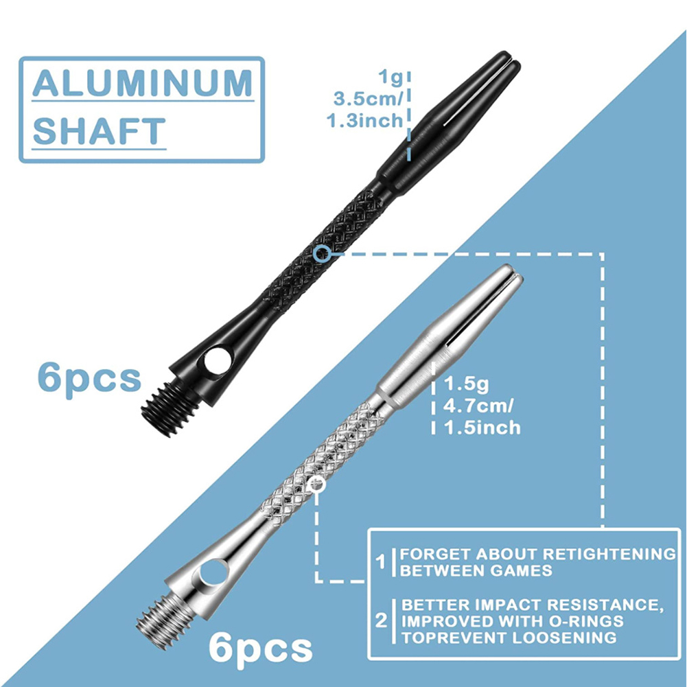 12pc/definido eixos de dardos de alumínio Liga de alumínio Exercício de treinamento de barras compridas Exercício de 45 mm Games Practice Equipamento Substituição de Equipamento