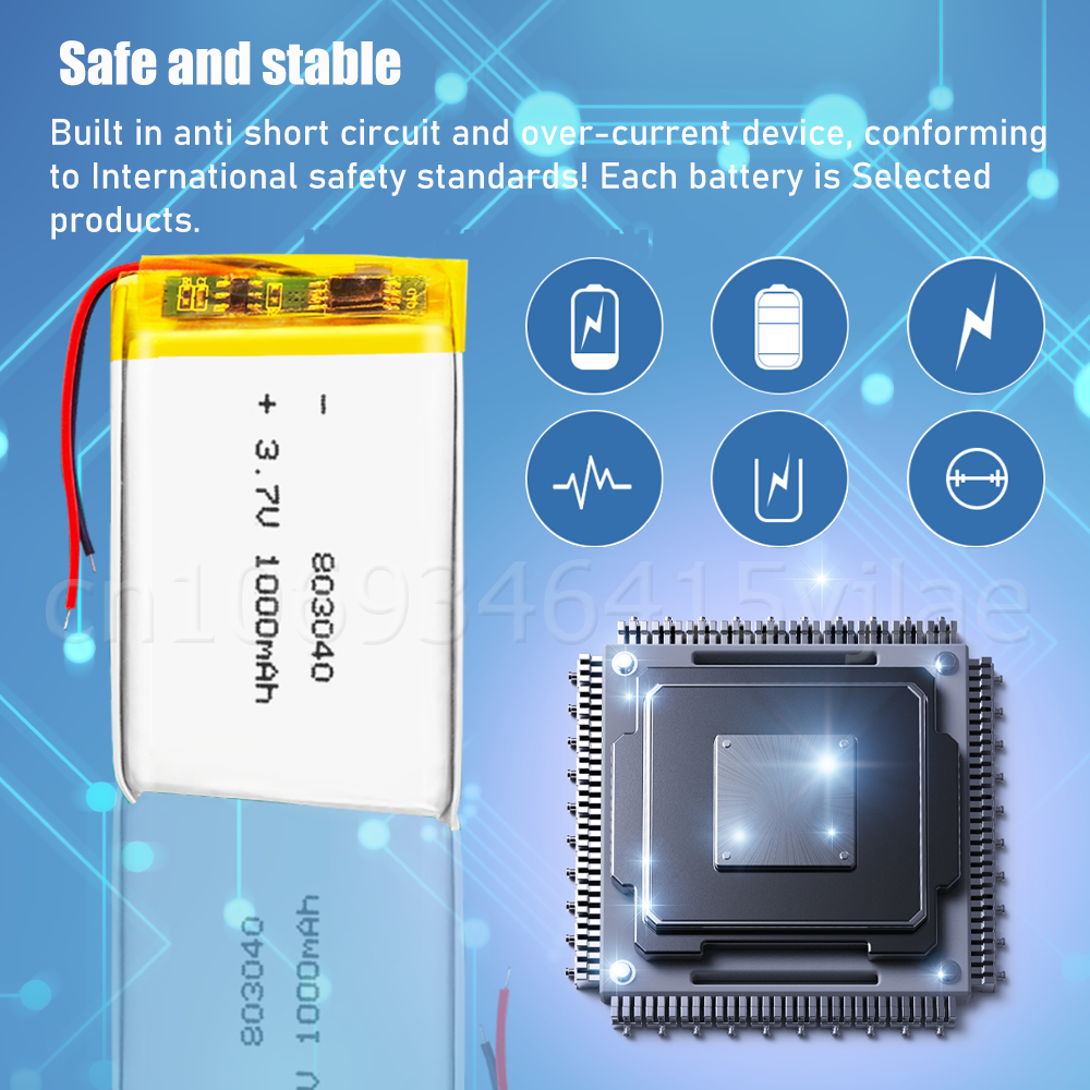 1-803040 Bateria recarregável de polímero de lítio para MP4 MP5 PSP DVD DVD GPS Bluetooth fone de alimentação do gravador de condução do fone de alimentação Bluetooth