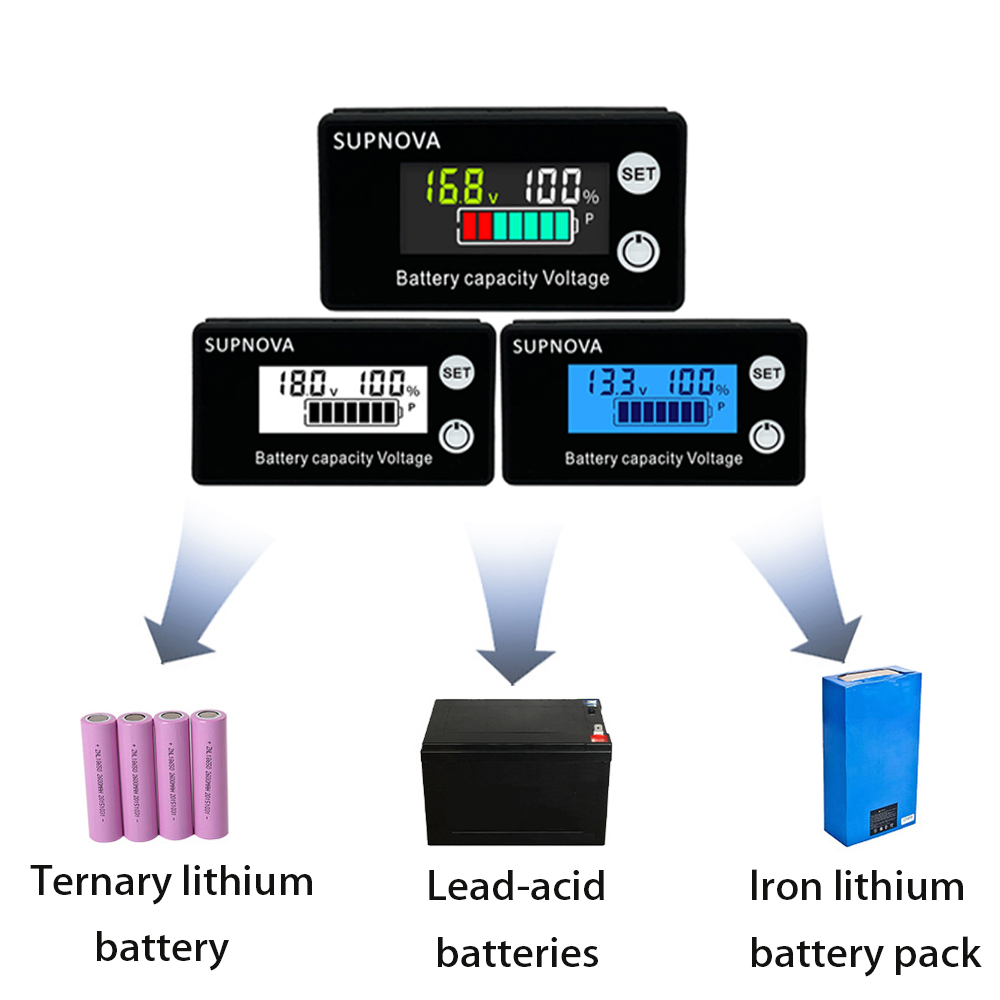 3S-20S DC Battery Voltmeter DC 8V-100V Kapacitetsindikator Kraftmätare LITIUM LIFEPO4 Leadsyra Cell 12V 24V 48V 60V 72V 84V