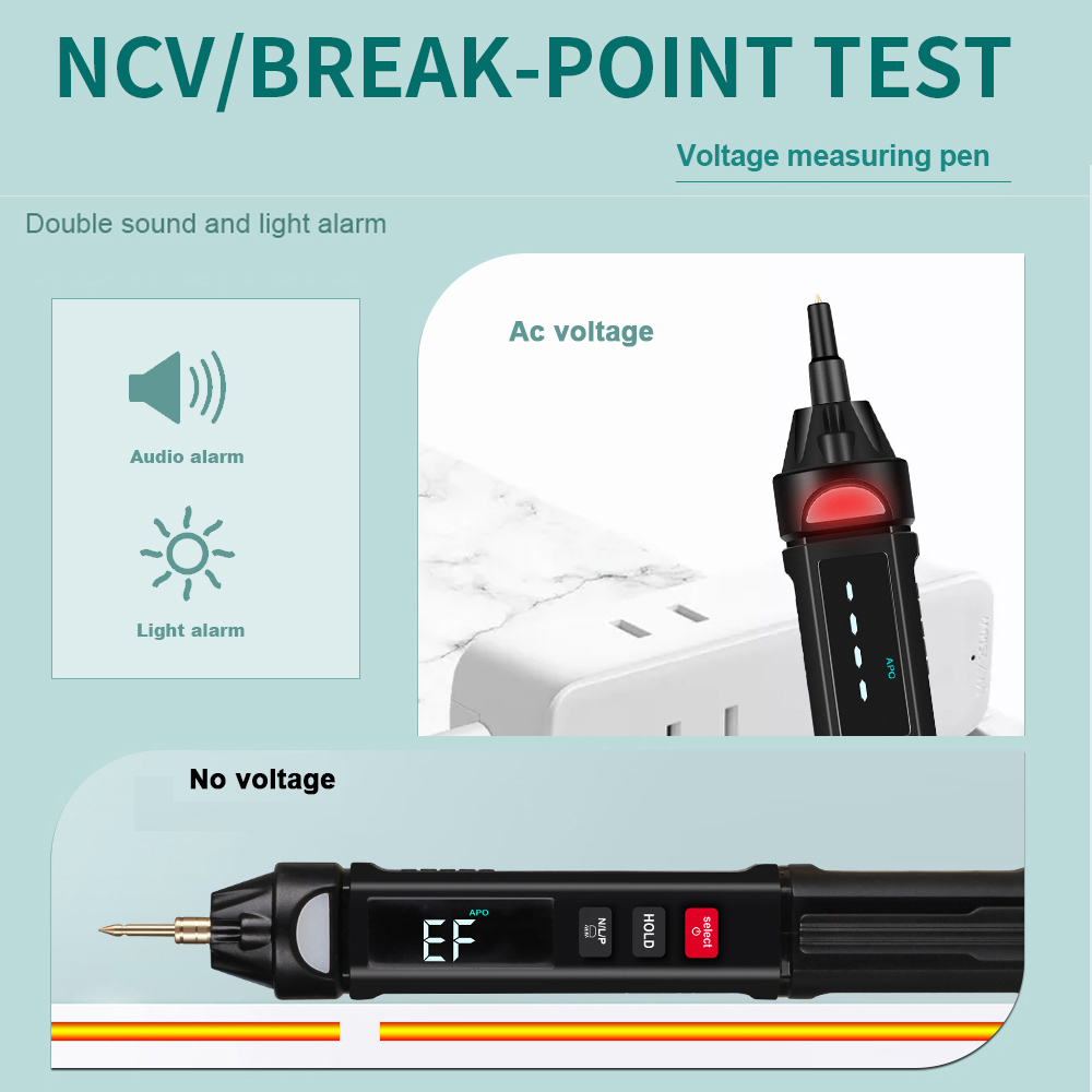 Digital Multimeter Electric Test Pen Spänningsströmmotstånd Diode Kontinuitetstest True RMS Automatisk mättestare