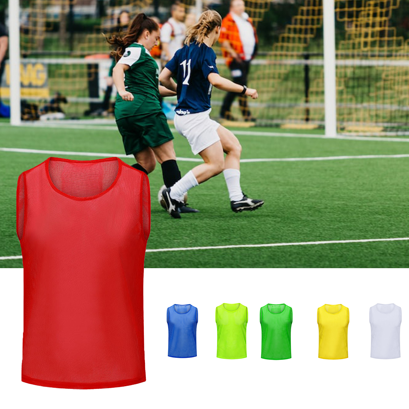 Football Vest Trikots Sporttraining Bibs Mesh Westen lose Basketball Sporttraining Trikots für Erwachsene 160-210 Pfund 175 cm