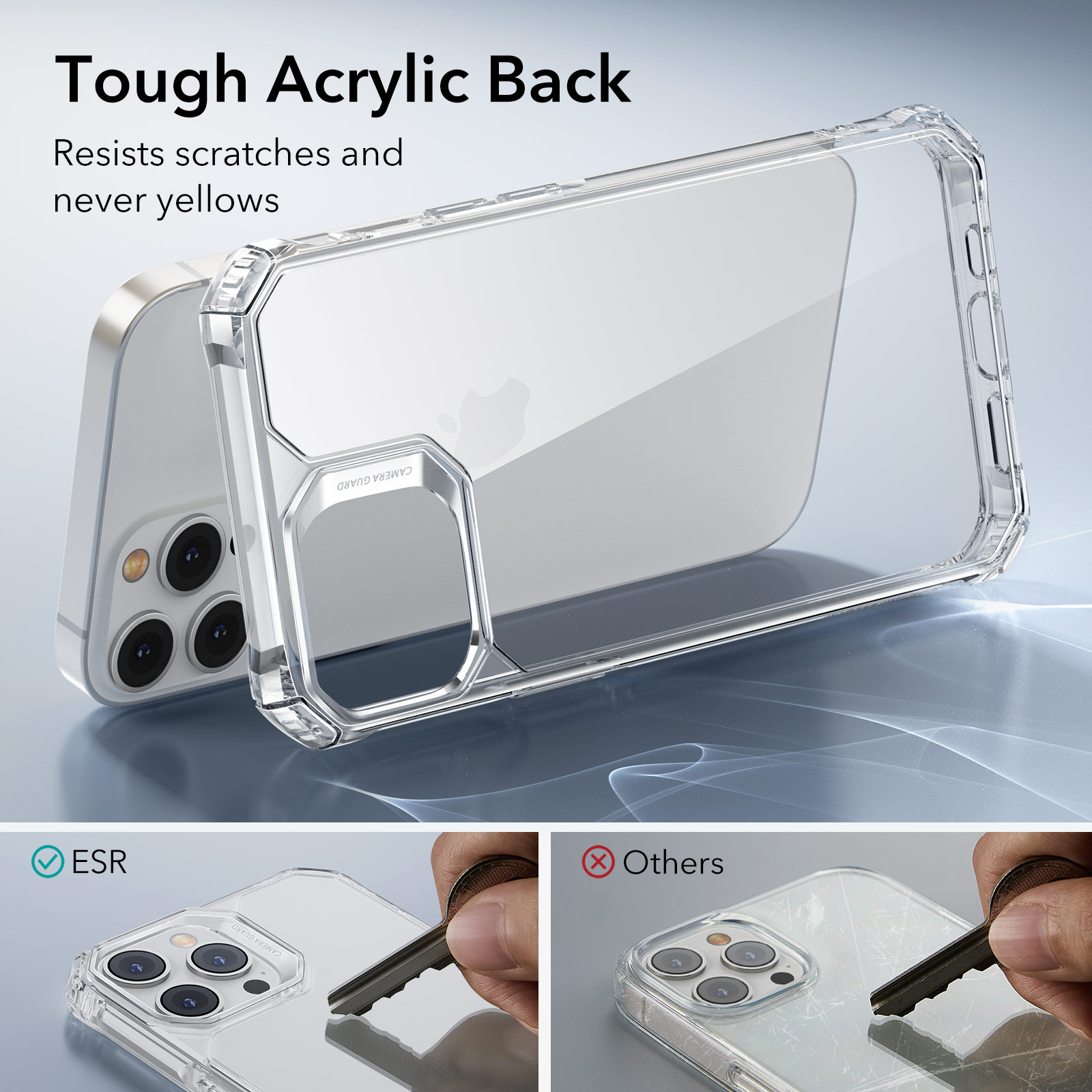 iPhone 14 Pro Air Armor Shopproof Crystal Case for iPhone 14 Pro Max Hard Back Transparent Cover 14 Pro 용 ESR 케이스