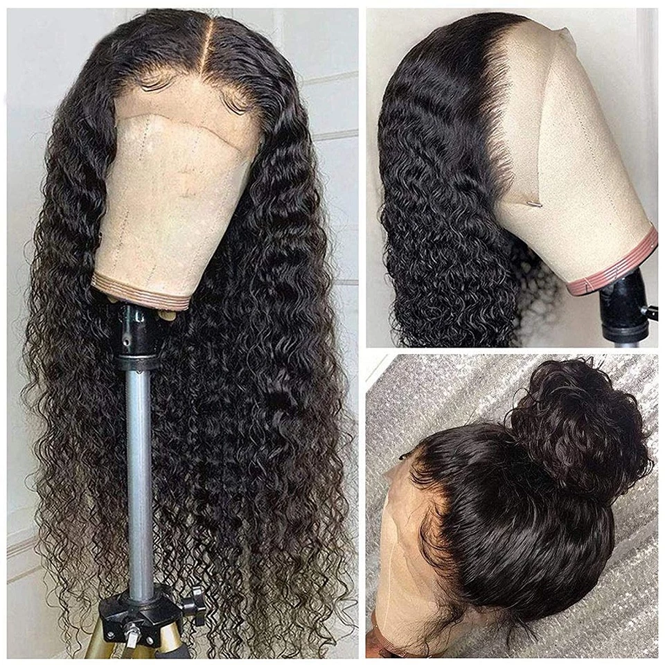 Water Wave Frontal Wigs Human Hair 13x6 Lace Frontente peruca natural peruca pré -arrancada 250 Densidade Curly 13x4 Lace Frontal Wig