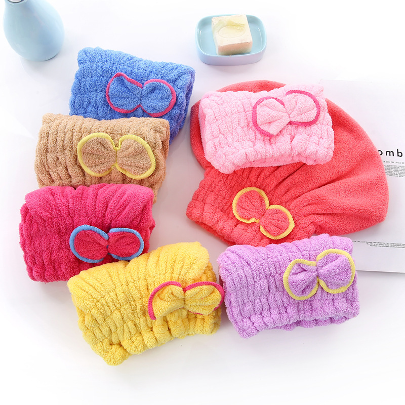 6 couleurs textiles Microfiber Hair Turban Bath rapidement coiffure coiffure coiffure de douche pour femmes