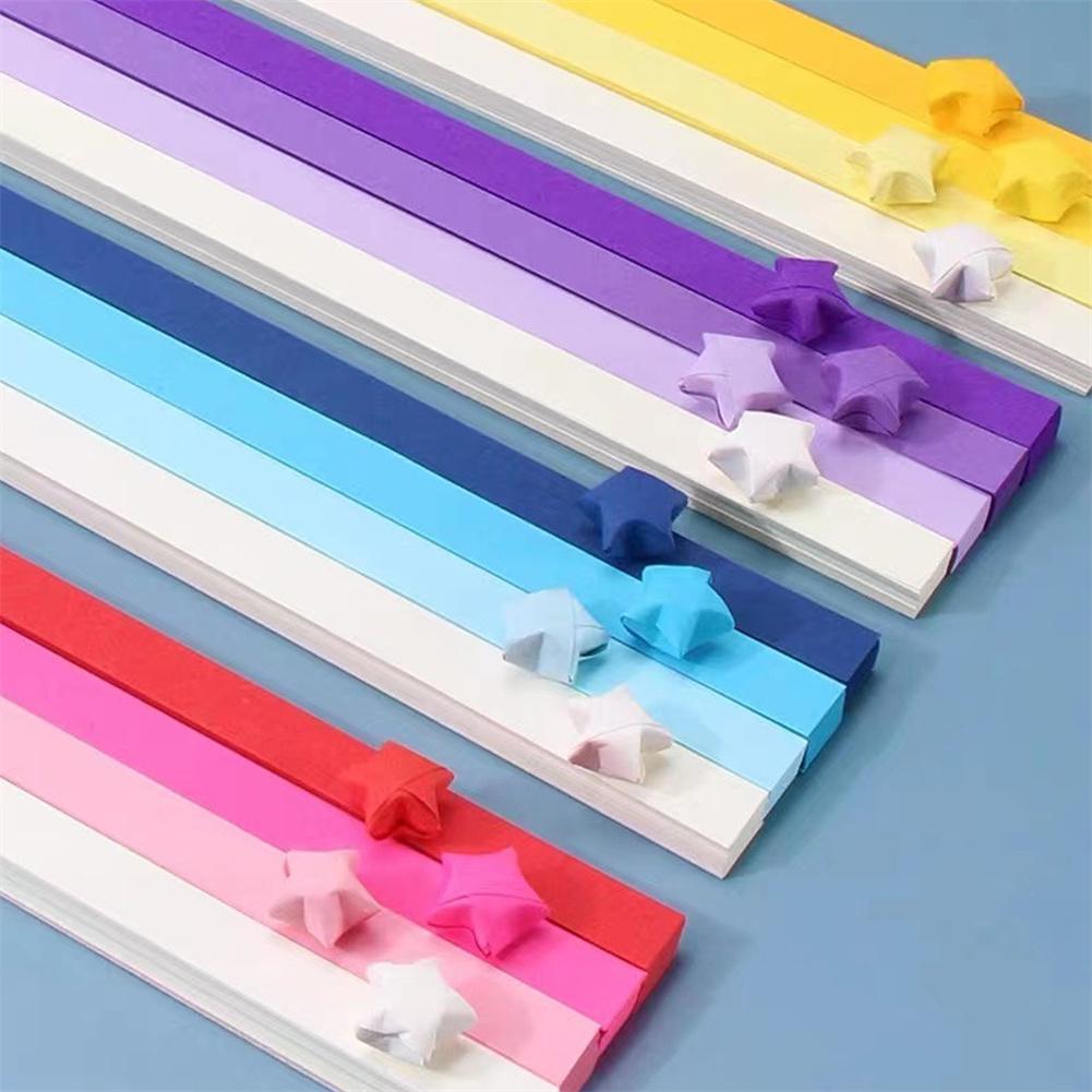 Handmade Children DIY Art Craft Diy Lucky Star Paper Folding Gradient //sheet Origami Star Paper For Creative Cards