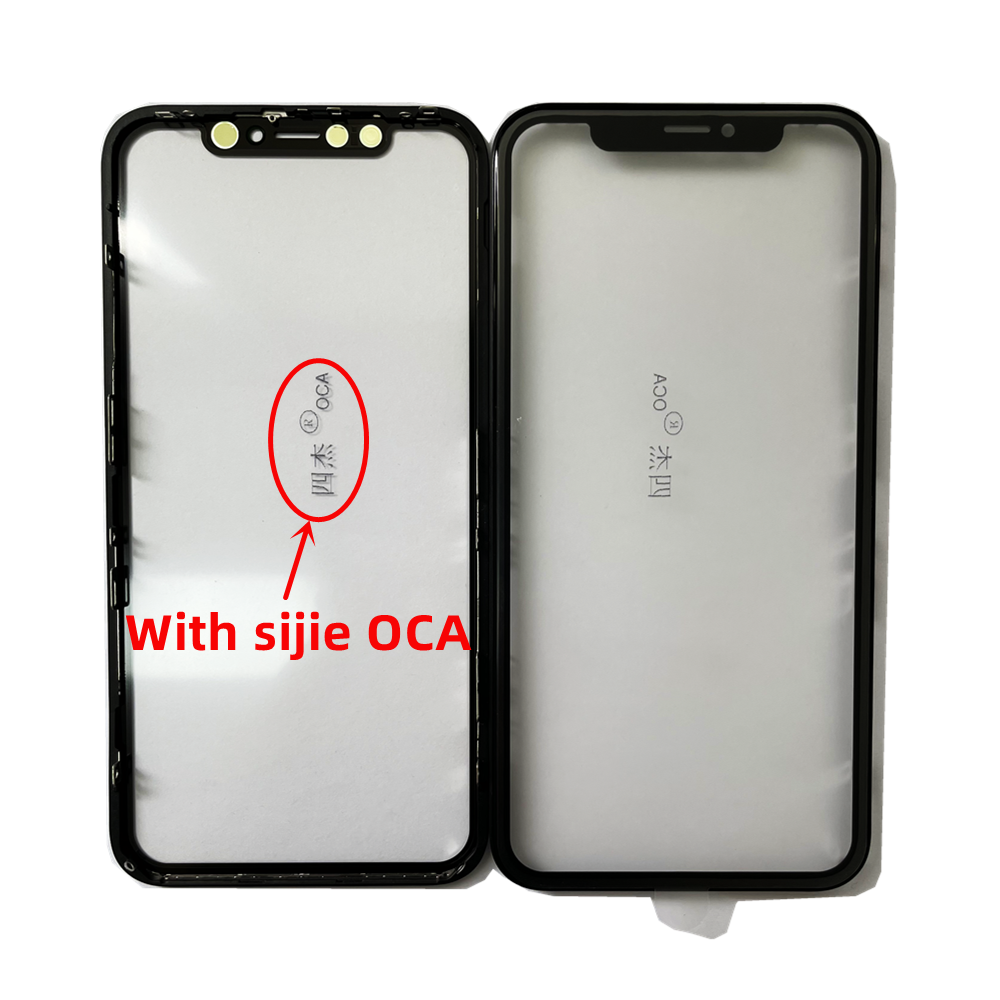 /lote 3 em 1 vidro externo + quadro + Sijie oca Reparação Substituição para iPhone 11 XR Lente de toque frontal da tela