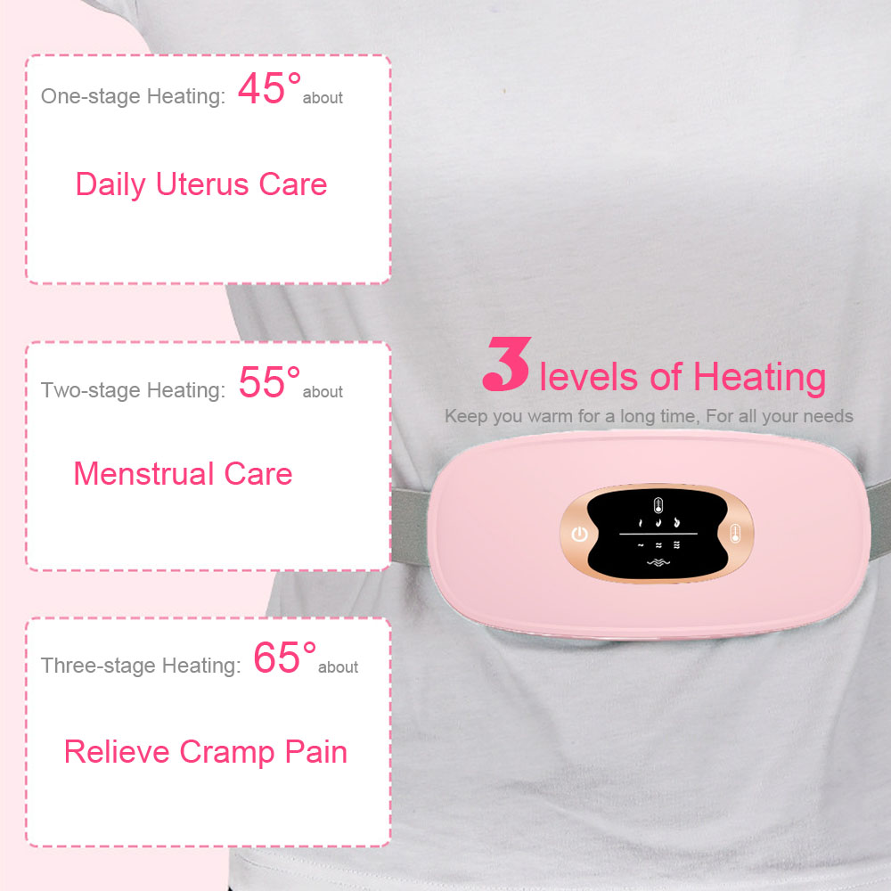 Menstrual Heating Pad Relieve Period Cramp Pain Warm Lady Uterus Belt Vibrating Abdominal Massager Electric Waist Belt Device