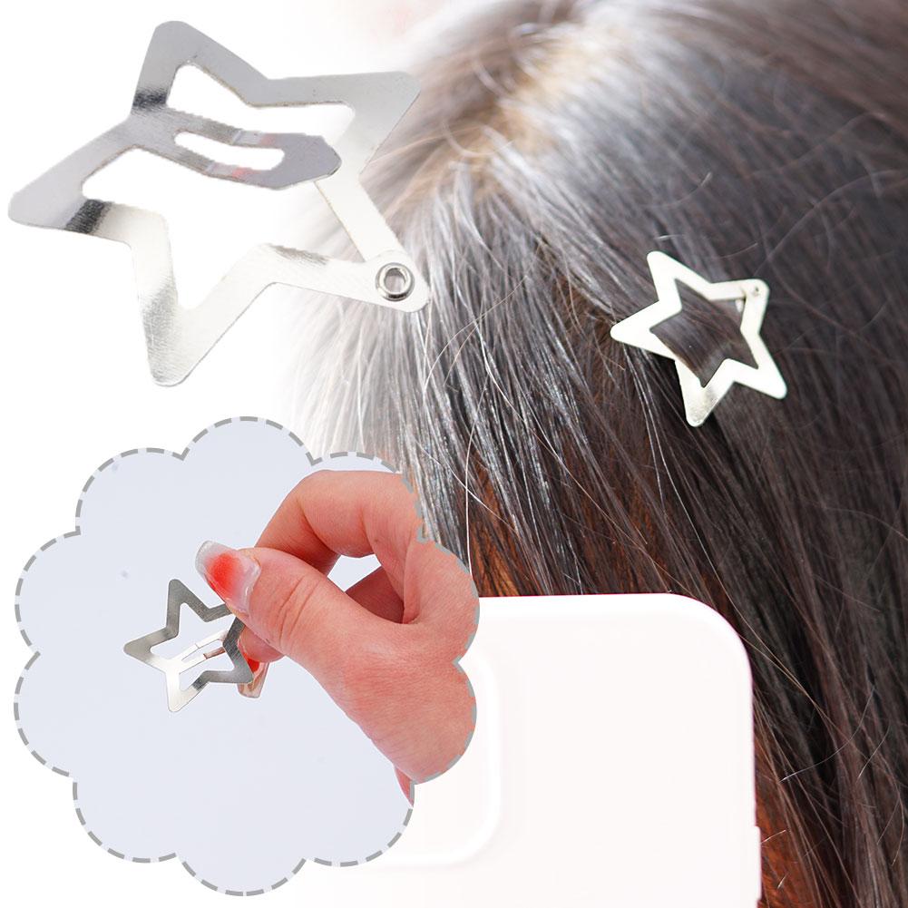 1/2/prata estrela bb Habelas de cabelo fofo mini metal snap clipe barrettes women women pentagram hairpin acessórios para cabelo