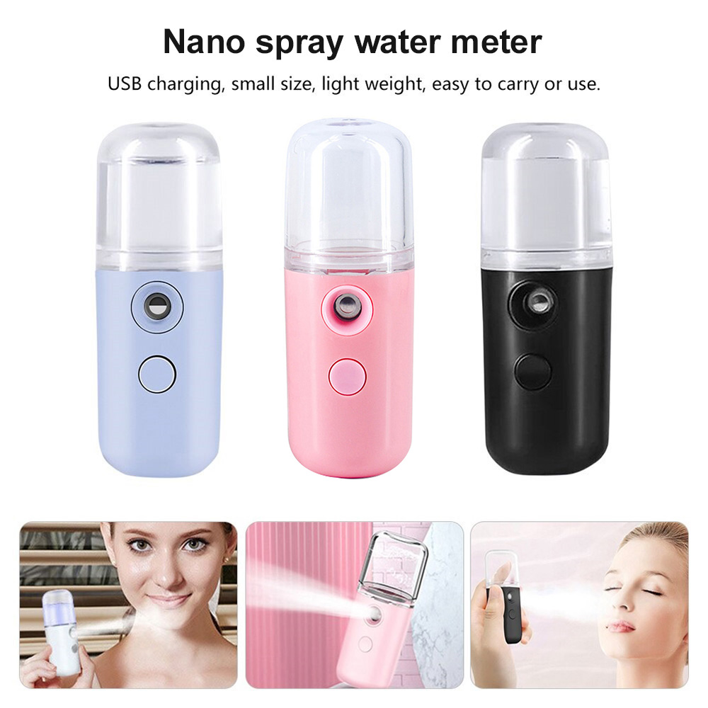 30ML Mini Nano Mist Sprayer Cooler Facial Steamer Humidifier USB Rechargeable Face Moisturizing Nebulizer Beauty Skin Care Tools