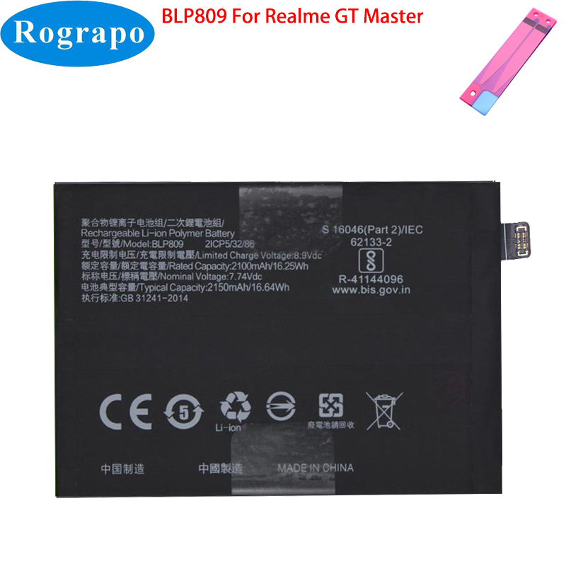 Nytt BLP809 BLP849 BLP857 BLP887 BLP919 Batteri för Oppo Realme GT Neo 2 3 Neo2 Neo3 GT2 Pro Master