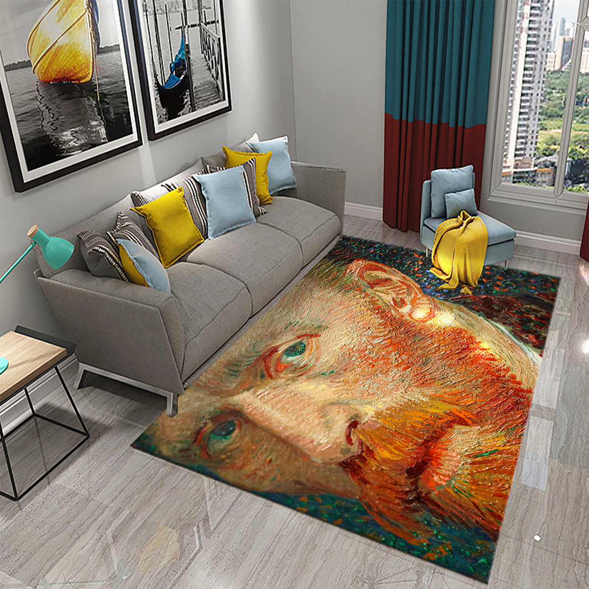 Color Van Gogh Oil Painting Art Carpet camera da letto soggiorno bagno ingresso cucina tappeto comfort non slittamento arredamento la casa