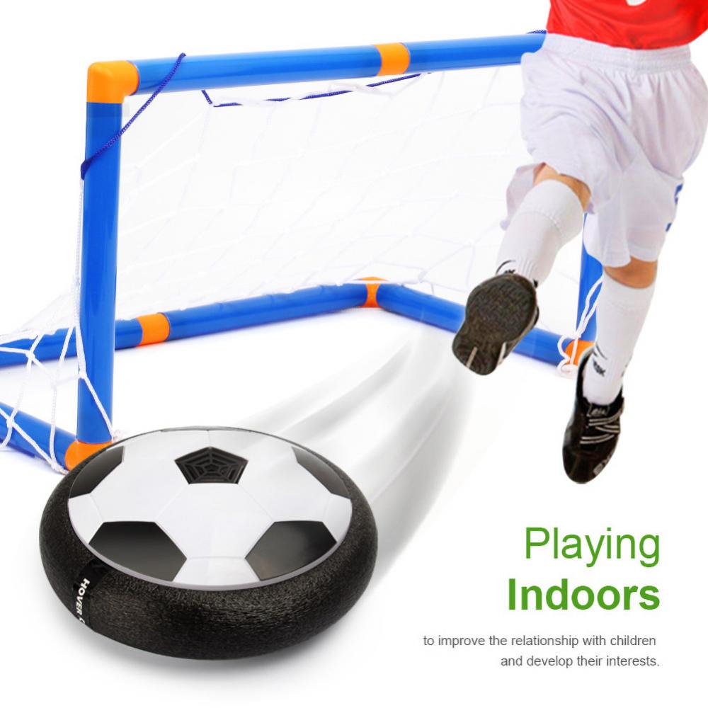 Nieuwheid Air Opgehangen voetbal drijvende kinderen flashen Sport Toy Ball Toys Hovering Multi-Surface Indoor Gliding Football