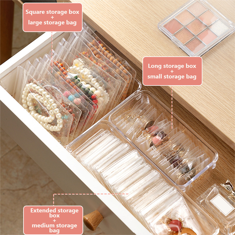 Zipper Bag Jewelry Transparent Bags Plastic PVC Bracelet Necklace Earrings Storage Candy Bar Packaging Storage Supplies