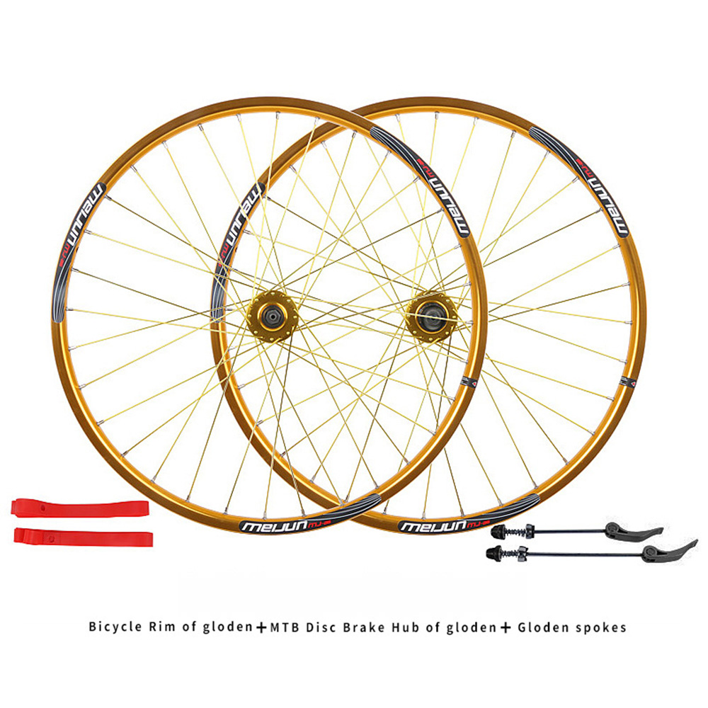 Conjunto de rodas de bicicleta de montanha de 26 polegadas MTB Roda de freio de alumínio de alumínio MTB Rim 32 Hub qr 100*9mm 135*10mm Rodas de bicicleta