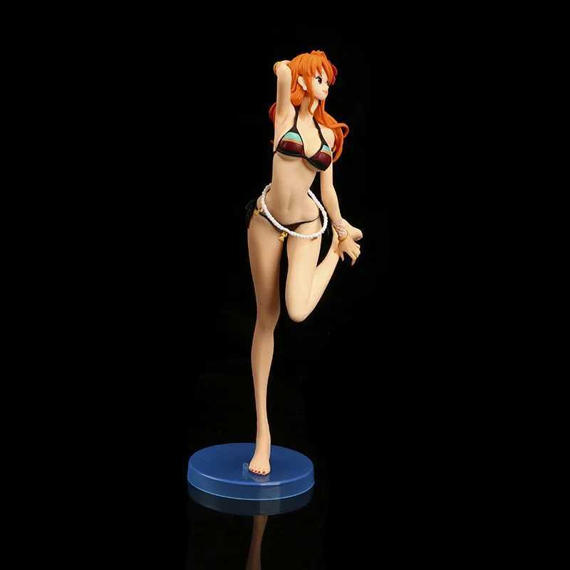 Heroes de quadrinhos One Piece nami figura gk sexy praia nami swimsuit cuthdurines Anime PVC Modelo estátua de estátua de desenhos animados Toys Gift Ornament 240413