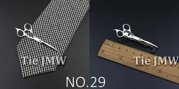 Tie Clips Chrome Stainless Dolphins Scissors Beard Black Metal Tie Clip for Men Necktie Clips Pin For Mens Gift NO.25-48 Y240411