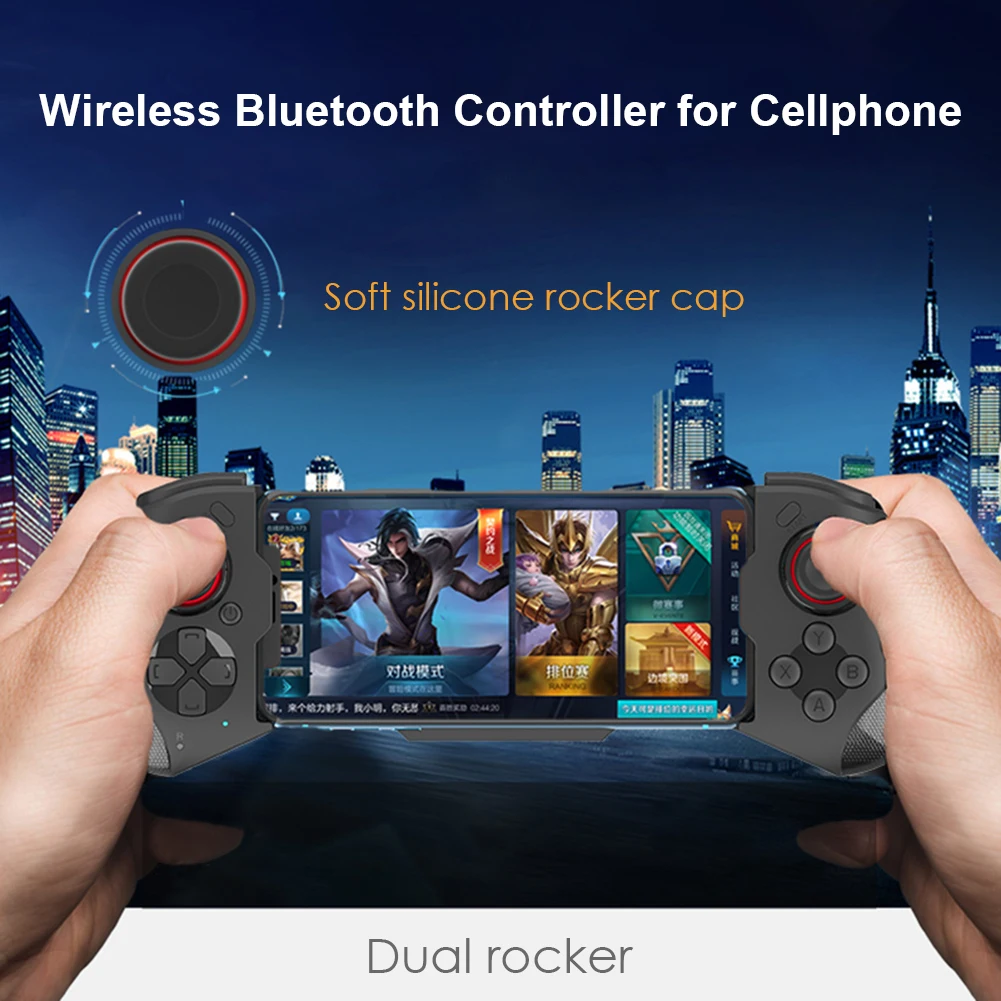 Gamepads Telescopic BluetoothCompatible Game Controller Wireless Gamepad Trigger Joystick Joypad för PUBG Mobile iOS Android -telefon