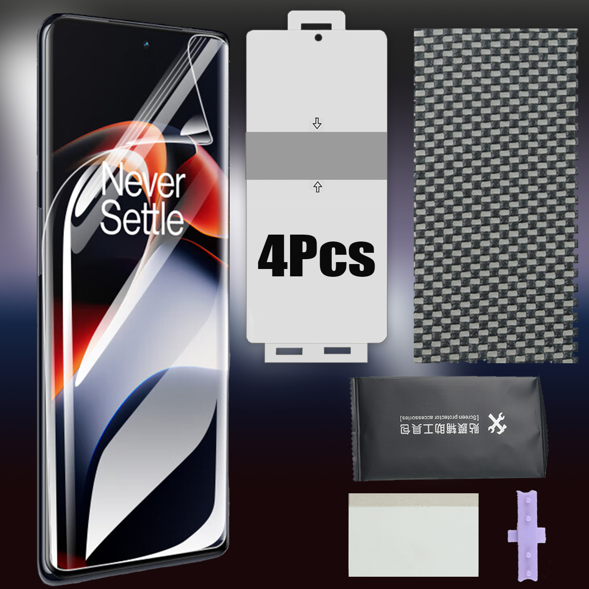 Nouveau protecteur d'écran pour OnePlus 12 12R 11 11R ACE PRO ACE2 10 9 Couverture complète Hydrogel Film Front de protection + outils