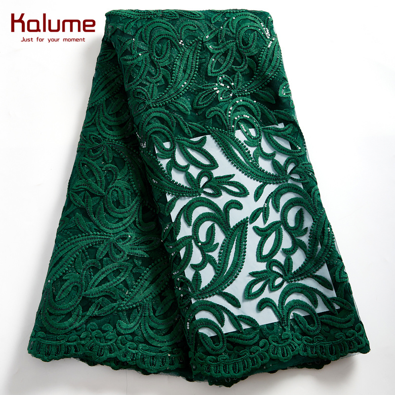 Kalume African Tulle Lace Fabric Embroidered High Quality Nigerian French Lace Fabric 2021 For Sew Cloth Party Wedding Diy F2340