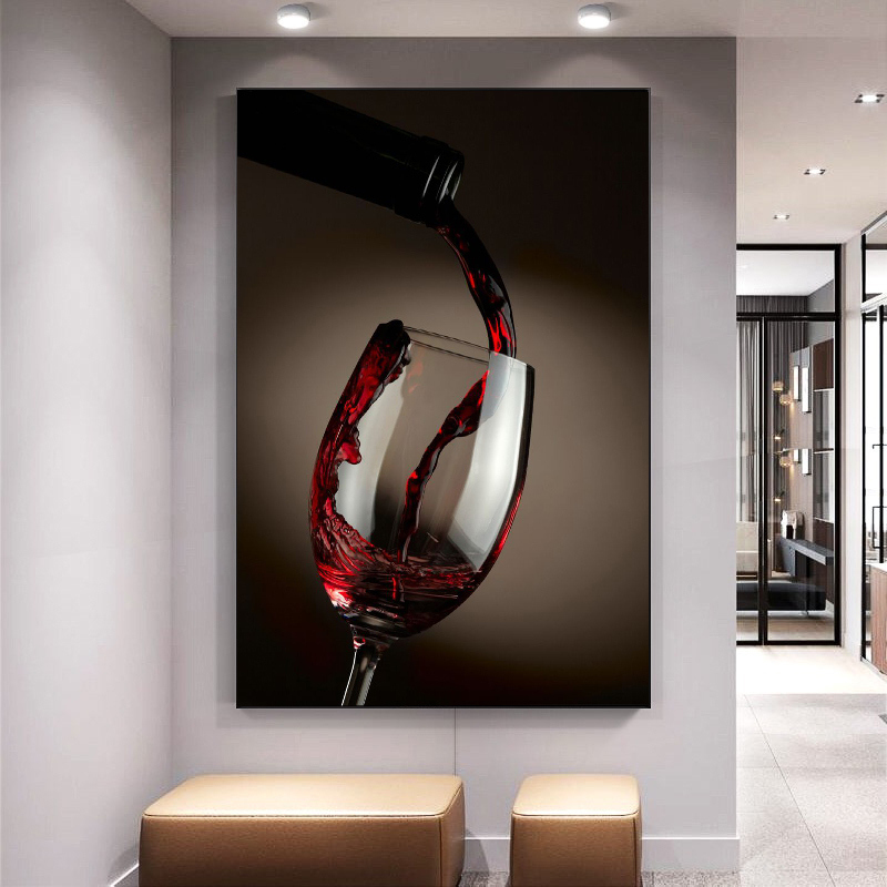 Poster di vetro di vino rosso moderno tela tela art dipinte di vino immagini di vino hd opere d'arte barre da cucina da bar retti la casa
