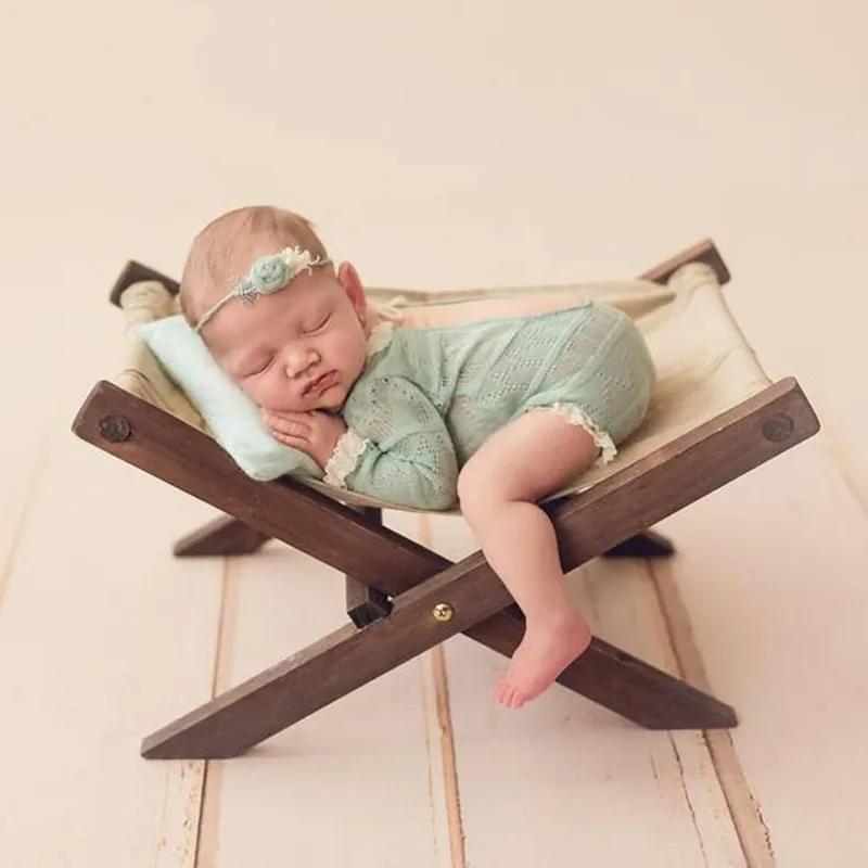 Красочная ретро -кровать пляжная палуба стул складной кресло многофункциональный диван новорожденный детская фотография реквизит съемки студии аксессуар