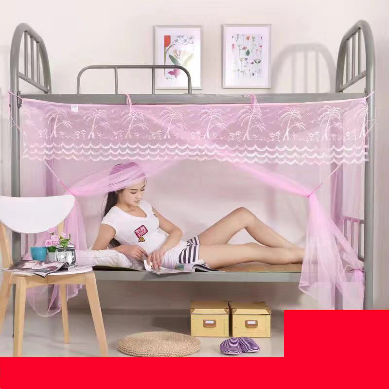 European Style Solid Color Lace Household Large Space Mosquito Net Summer Students Dormitory Bunk Bed Single Mosquito Net Tent