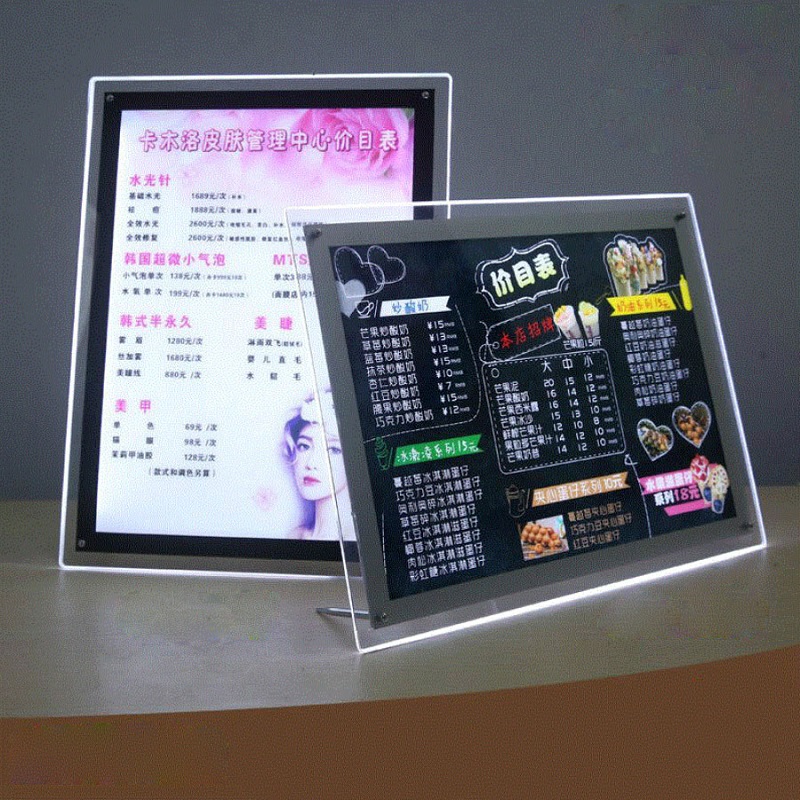 LED Milk Tea Shop menu luminoso Display board a LED Box billboard tavolo da barra ordinamento verticale Listino prezzi