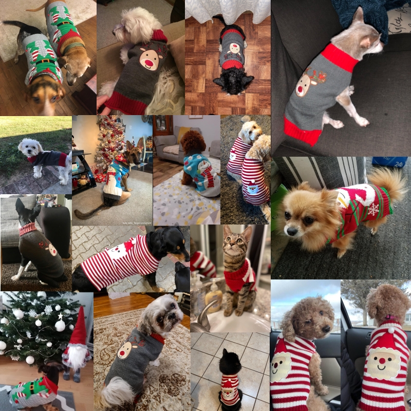 Maglione cani inverno di Natale vestiti cani caldi vestiti di Natale cani cappotto cucciolo costume cane chihuahua a strisce maglieria