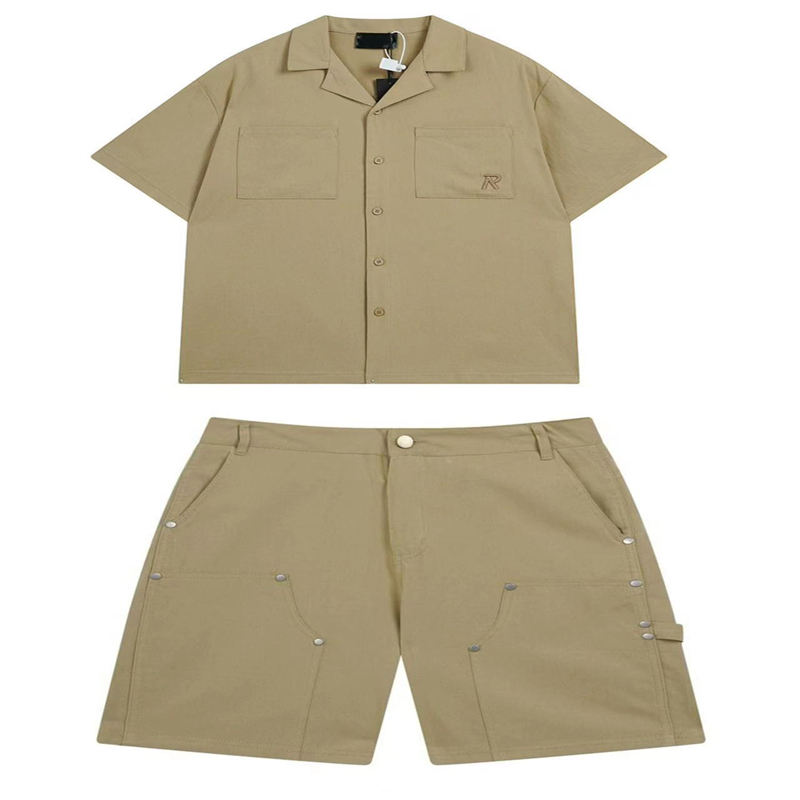 Repre Designer American Summer New Loose Casual Shirt Short Sleeve Cargo Shorts för män och kvinnor Fashion Suits-XL