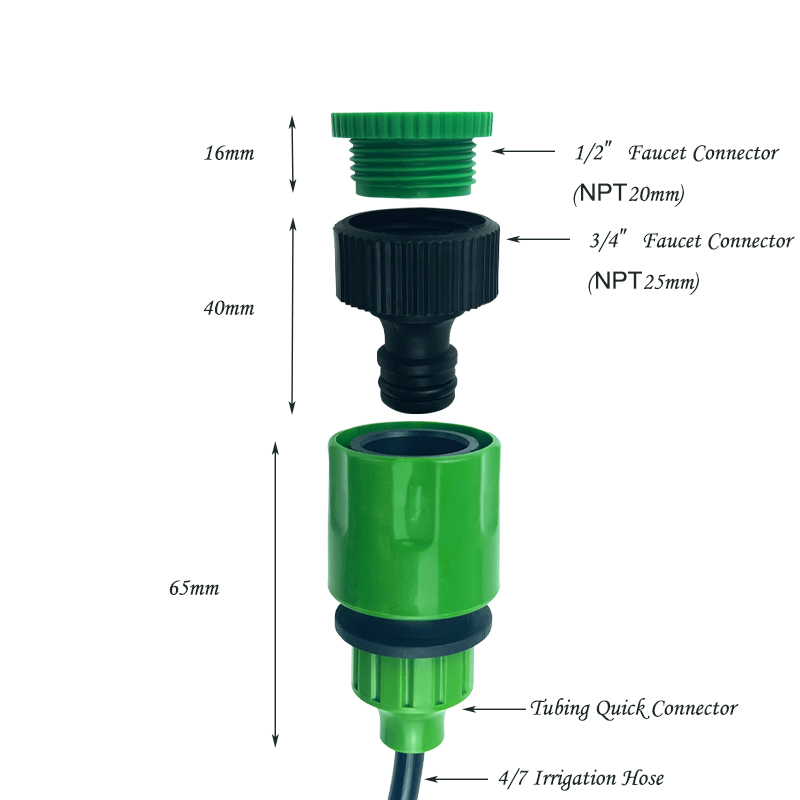 Lage druk Misting koelsysteem voor buitenpatio 4/7 mm slang koperen koperen mondstuk spuiter 10/15/20/25/30 meter