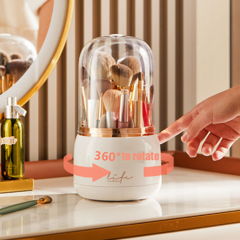 360 ° roterende make -upborstels houder draagbare desktop make -up organisator cosmetische opbergdoos make -up gereedschappen sieradencontainer