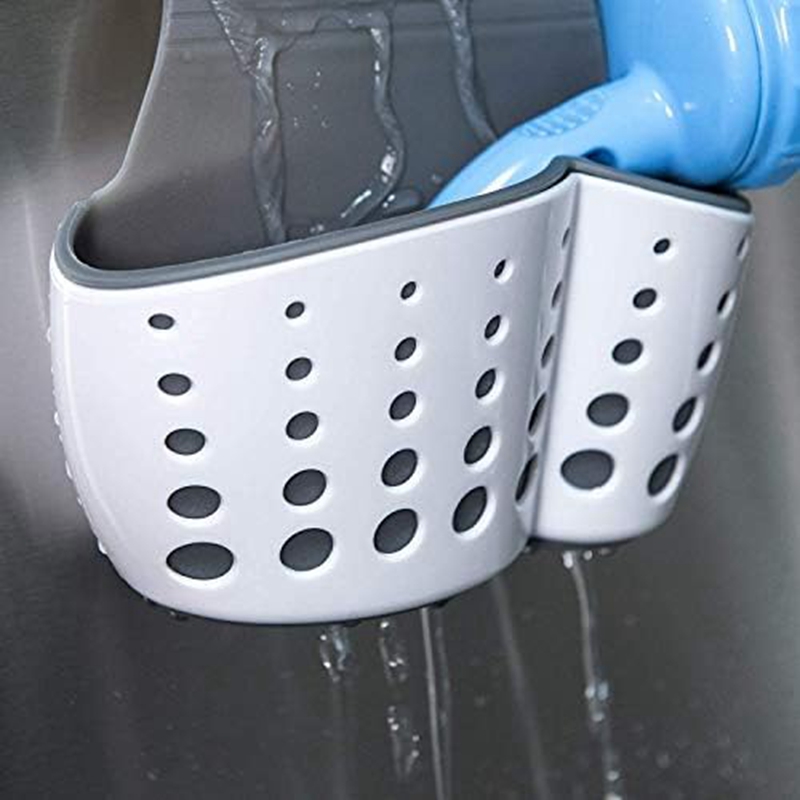 Spüle Caddy-Sponge-Halter-Spüle Seifenhalter-plastischer Sattel-Wasserhahn-Caddy-Sink-Organizer für Bürsten, Schwämme, Seife langlebig
