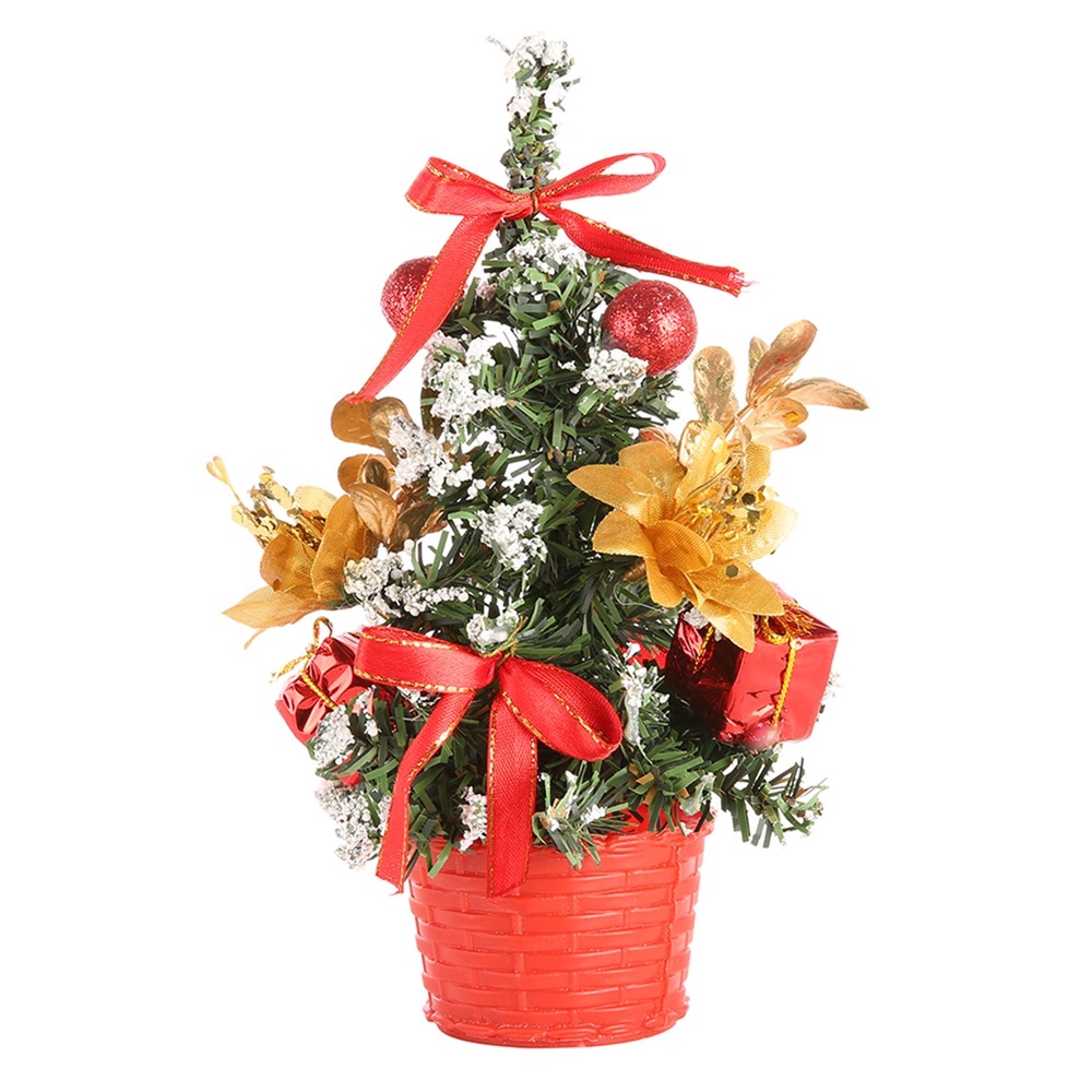 15/20/30/40 cm Weihnachtsbaum mit Ornament Kiefernkegel künstlicher kleiner Gold Silber Weihnachtsbaumdekor für Home Office Tisch Neujahr