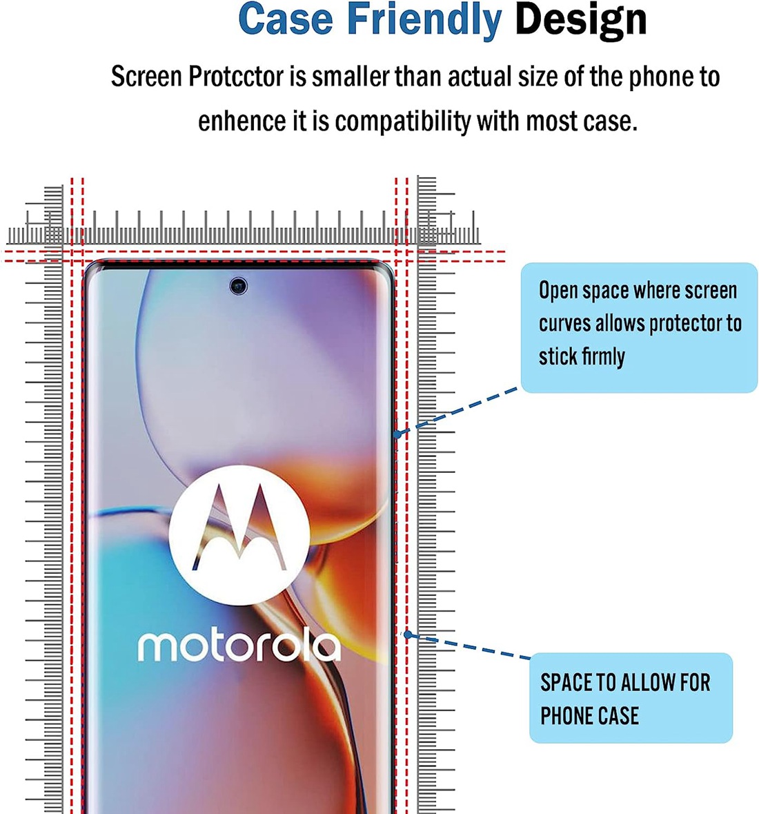 2-pack fingeravtryck lås upp härdat glas full täckningsfilm sköld skärmskydd för Motorola Edge 40/Moto Edge 40 Pro