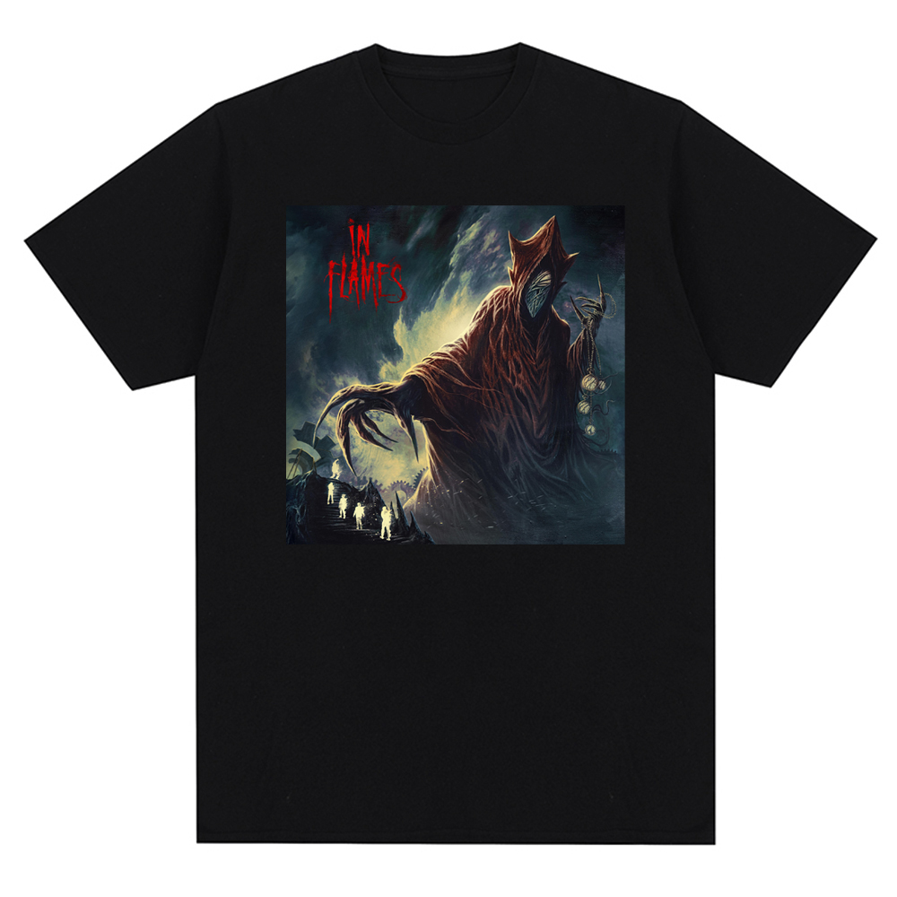 I Flames Metal Music Mönster tryckt T-shirt överdimensionerade toppar 2023 Nya Harajuku Casual Short Sleeve T-shirt unisex kläder