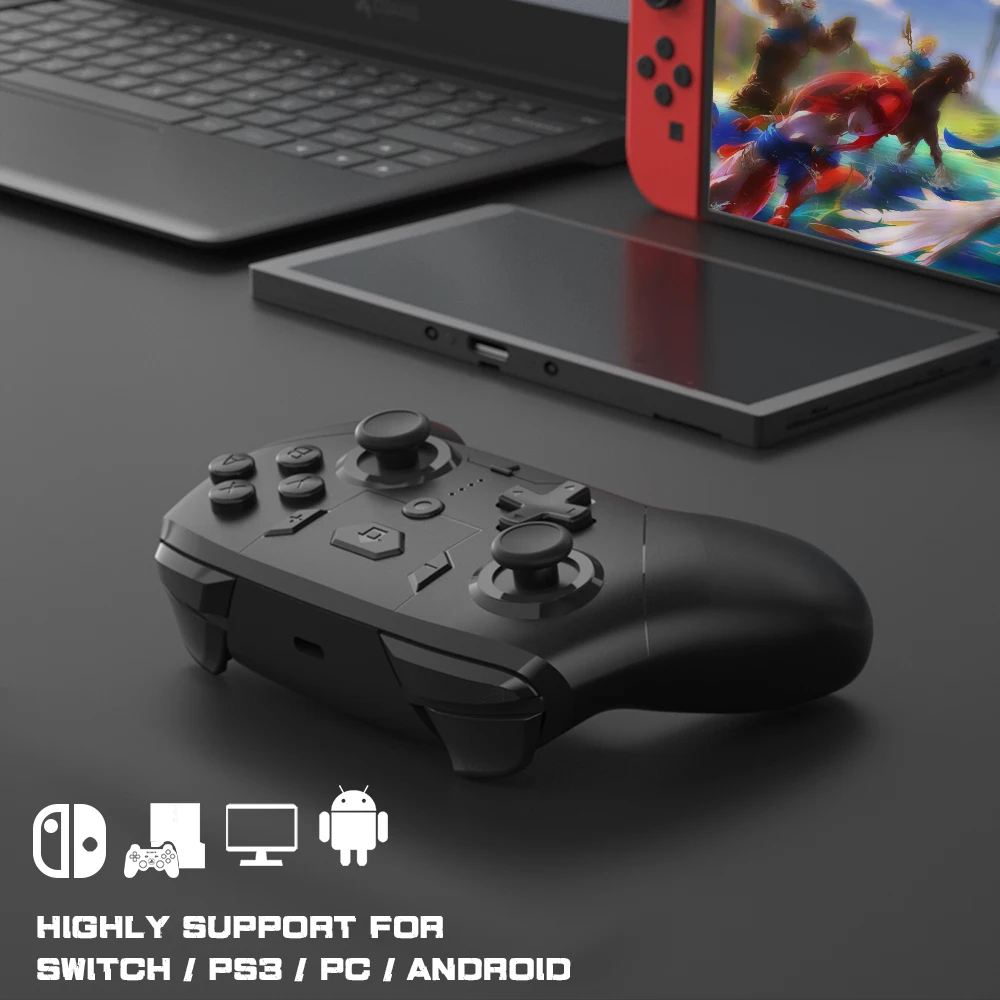 GamePads Switch Controller Switch Pro Controller kompatibel med Switch OLED Wireless GamePad med/rörelsekontroll/dubbla vibrationer/turbo