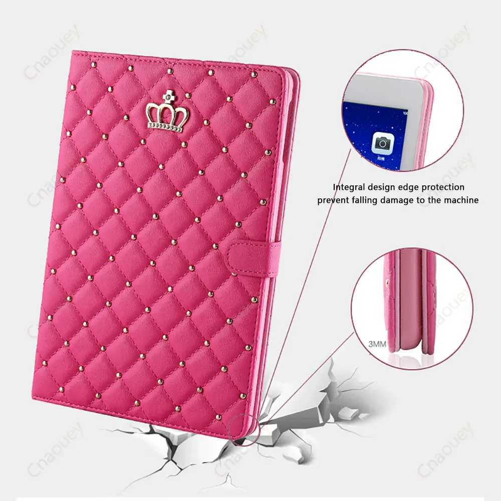 Tablet PC Cases Bags Funda Case For iPad 7th 8th 9th 10th Gen iPad Air4 Air5 Pro11 iPad 9.7 2017 2018 Lambskin Stand Smart Case iPad Mini 4 5 6 Coque 240411