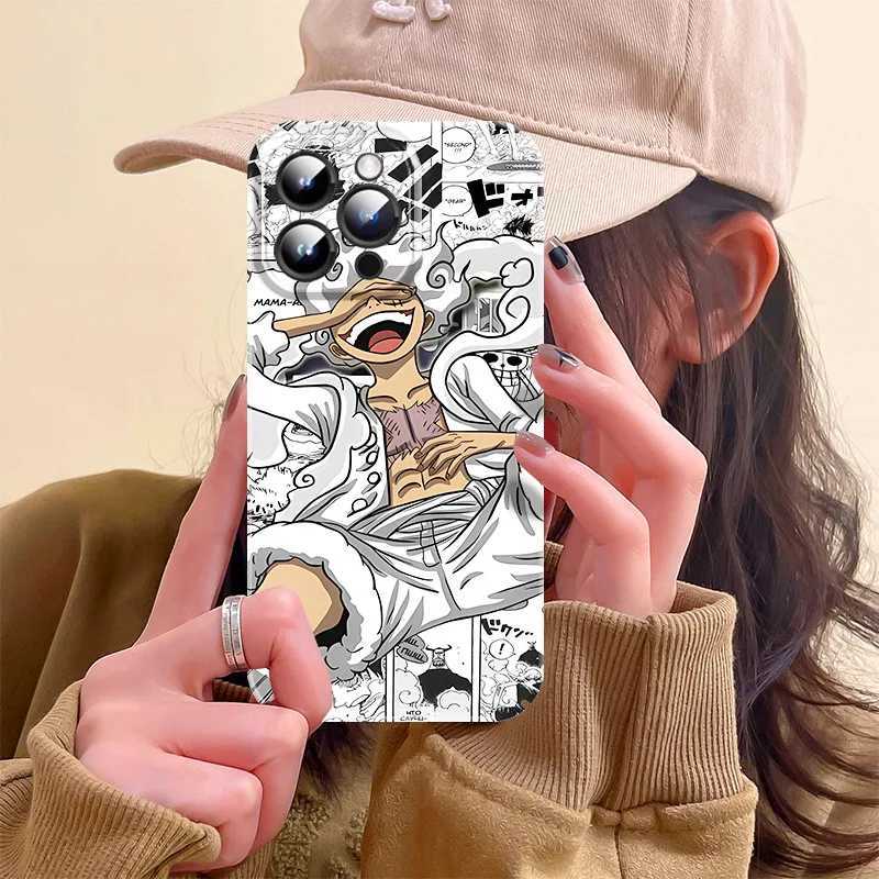 Comics Heroes Anime One Piece Luffy Nika Gear 5th Phone Case voor iPhone 15 14 13 12 11 XS Pro Max X XR Plus Hard PC Shockproof Cover Matte 240413