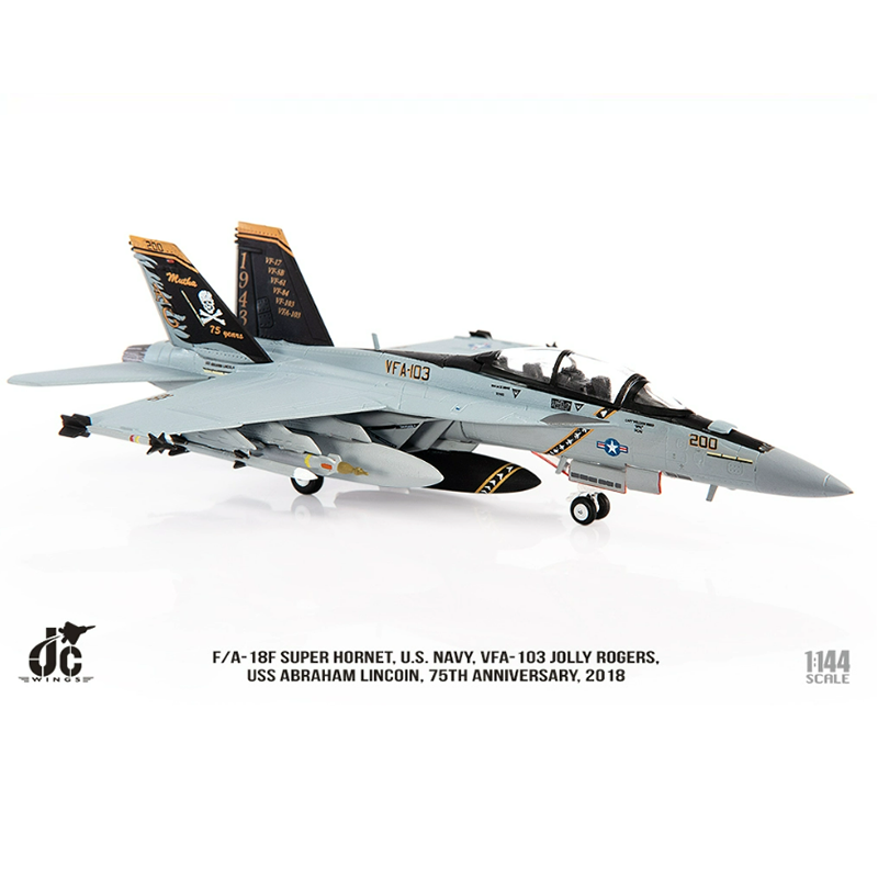 Diecast metaallegering 1/144 Schaal F18F F-18 Super Hornet VFA-103 Fighter Plane Aircraft Aircrane Replica Model speelgoed voor verzameling