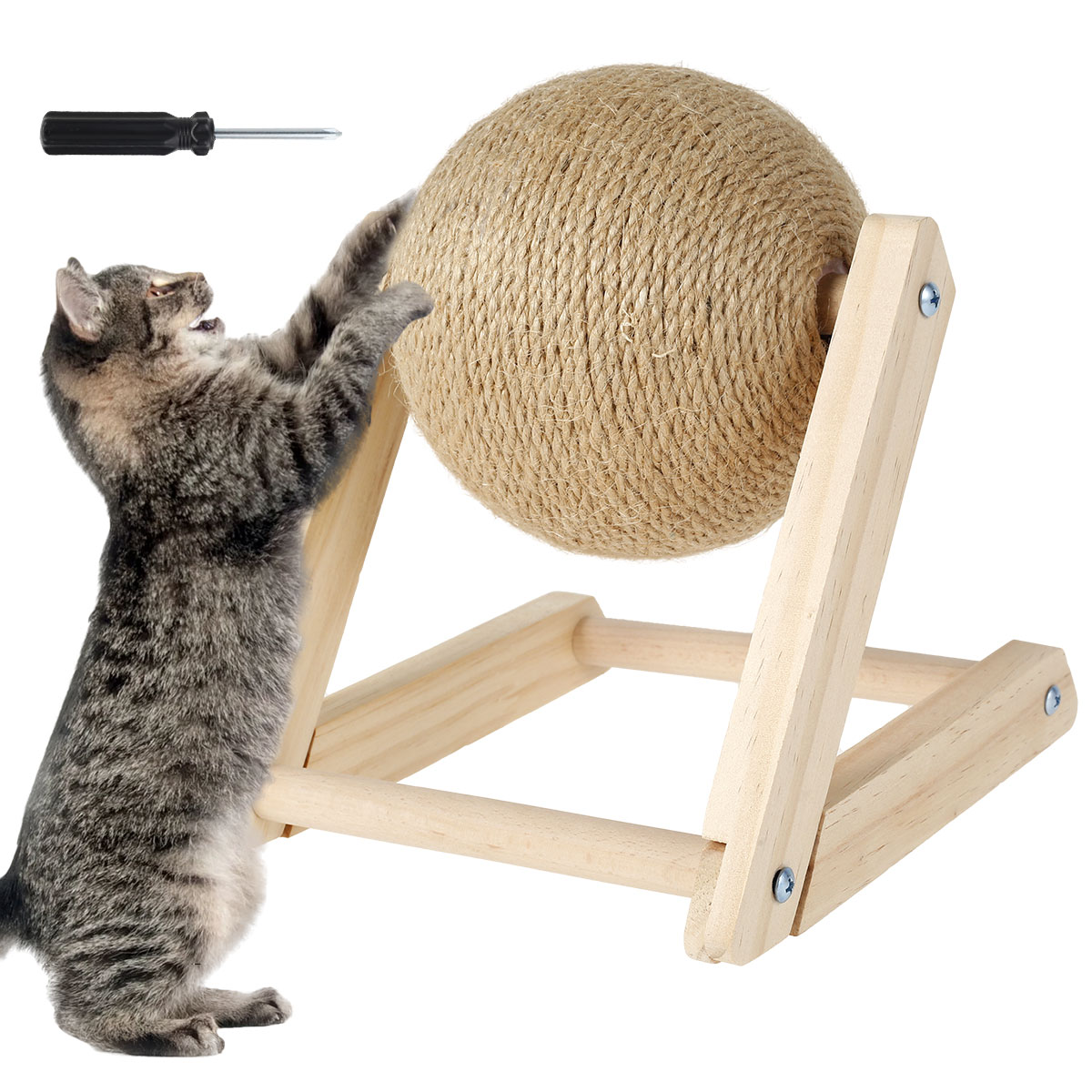 Interaktiva kattleksaker Ball Magic Cat Scratch Board Toy With Bell Cat Slipning Claw Cat Climbing Frame Cats Interactive Toys